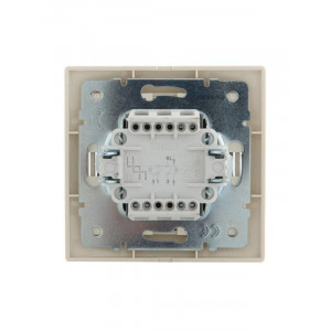 Выключатель 2-кл. СП Mira 10А IP20 с подсветкой со вставкой крем. 701-0303-112