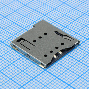 L-KLS1-SIM-090-(6+1)P-H1.5-R, Разъем микро SIM карты 6 контактов высота 1.5мм
