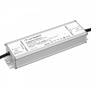 Блок питания ARPV-UH12240-PFC (12V, 20.0A, 240W) 024271(1), Источник напряжения с гальванической развязкой для светодиодных изделий. Входное напряжение 120-240 VAC. Выходные параметры: 12 В, 20 А, 240 Вт. Встроенный PFC >0,95. Герметичный алюминиевый корпус IP 67. Рабочая температура -40…+70C?.Габаритные размеры д