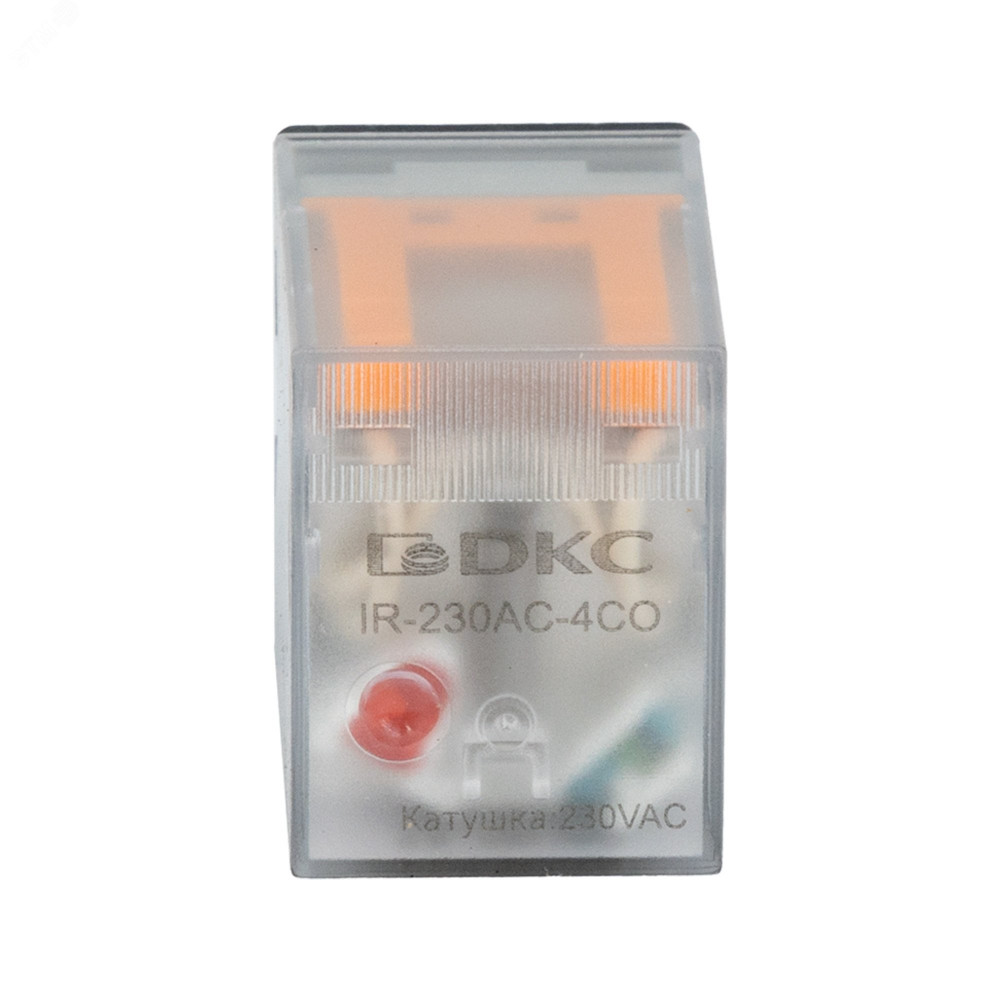 Изображение товара Миниатюрное промышленное реле IP62 с 4 переключающими контактами 5А DKC IR-230AC-4CO