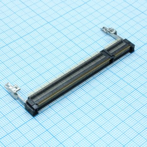 1-1473005-1, Гнездо SODIMM DDR SDRAM 200-позиционное 0.6мм для поверхностного монтажа, угол 25° лоток