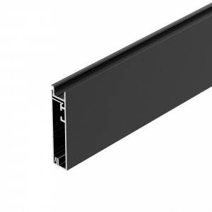 Профиль PLINTUS-H55-2000 BLACK 045442, Алюминиевый накладной двухкомпонентный профиль-плинтус для светодиодных лент и линеек. Цвет - черный RAL9005 (порошковая окраска). Габаритные размеры (L?W?H): 2000x12,20x55,50 мм. Ширина площадки для ленты 8 мм. Аксессуары приобретаются отдельно. Цена за