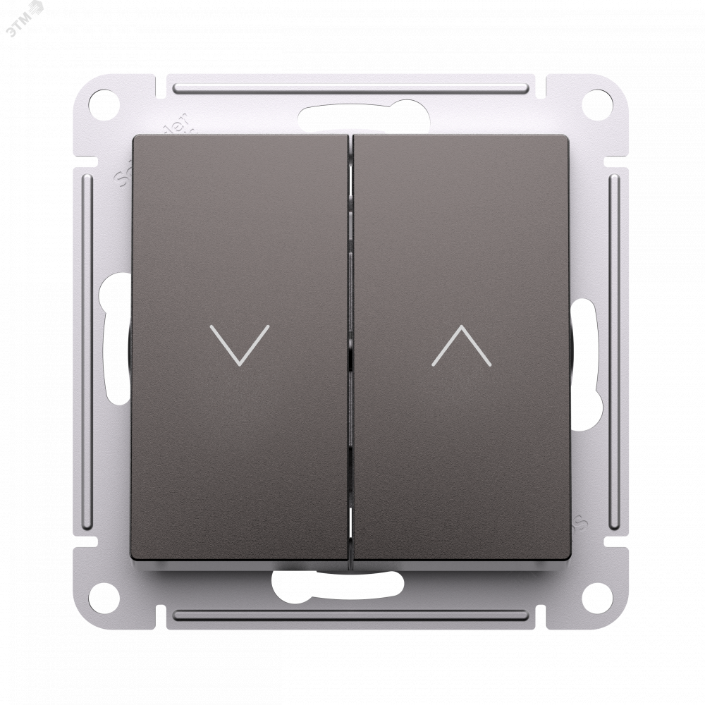 Изображение товара ATLASDESIGN 2-клавишный ВЫКЛЮЧАТЕЛЬ ЖАЛЮЗИ, 10А, мех., МОККО ATN000619