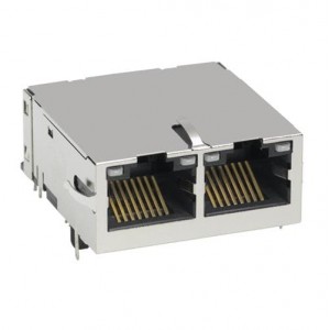 1840572-7, Модульные соединители / соединители Ethernet MAGJACK TU 2PORT 1GBT LED PRESS-FIT