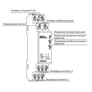 Реле импульсное RS-ML13, Реле импульсное RS-ML13, 1CO, 10A(250VAC), 24_240VAC/DC, через S, с памятью, 1M