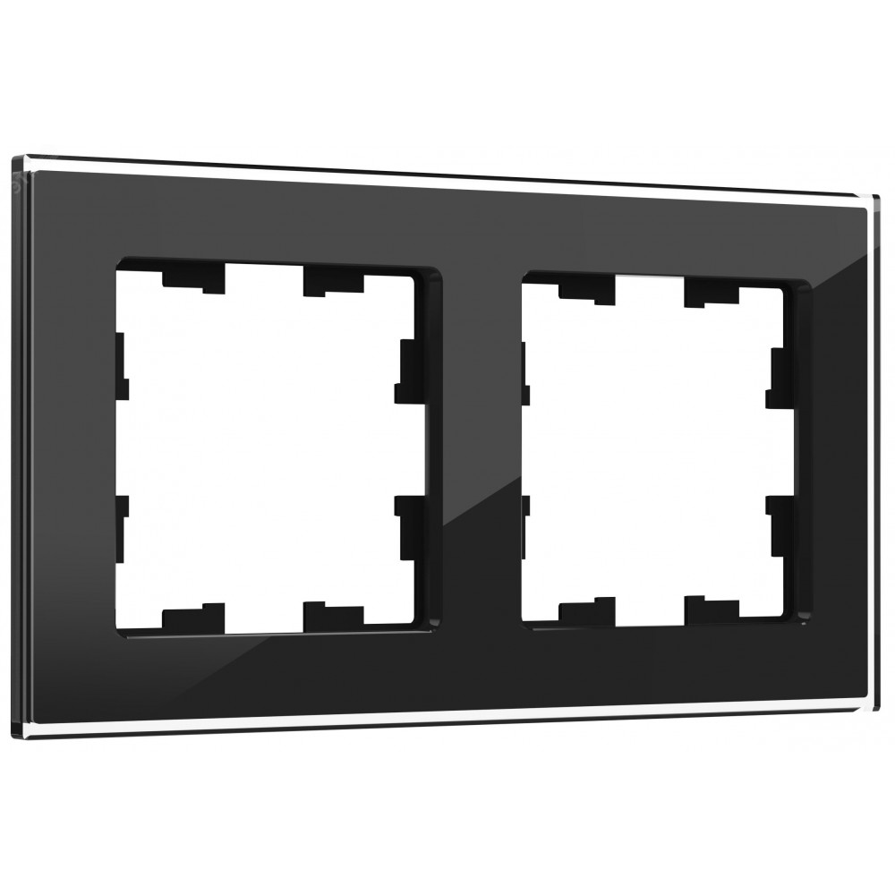 Изображение товара Рамка 2-м BRITE IP20 стекло черная для скрытого монтажа BR-M22-G-K02