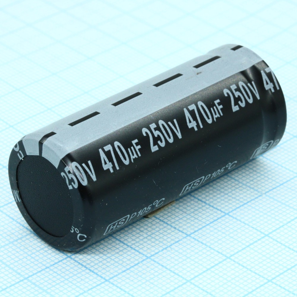 Изображение товара Алюминиевый электролитический конденсатор 470мкФ 250В 22x40мм