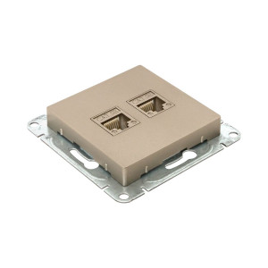 Механизм розетки RJ45 - 2шт, (cat5), шампань Эпика EKF UP1-SOC-2RJ45-5