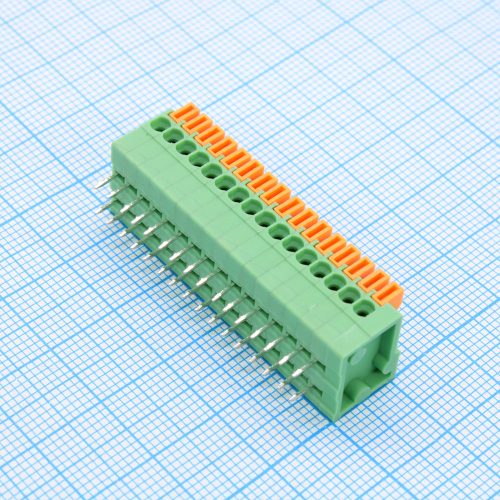 Изображение товара Клеммный блок GT141R-2.54-16P безвинтовой с 16 контактами для соединения проводов