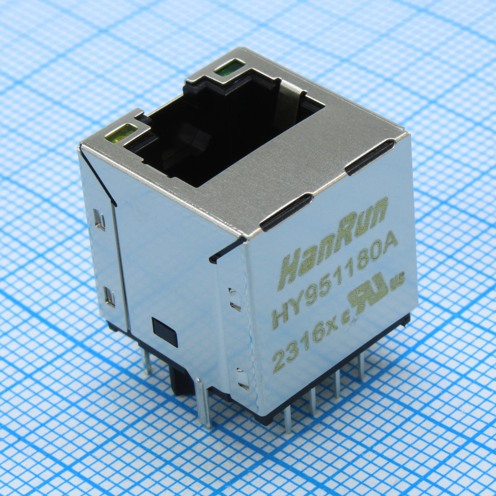 Изображение товара Угловой сетевой разъем RJ-45 с индикацией HY951180A