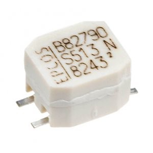 B82790S0513N201, Дроссель на тороидальном ферритовом сердечнике с секторной обмоткой для подавления асимметричной  и симметричной интерференций 51uH 0.5A SMD