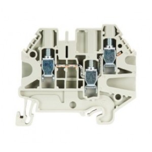 Проходная клемма WT 4 D1/2, Проходная клемма, 3 точки подключения, тип фиксации провода: винтовой, номинальное сечение: 4 мм кв., 32A, 500V, ширина: 6 мм, цвет: серый, тип монтажа: DIN35