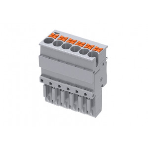 Разъем для клемм TPP2.5-6-GY, Разъем штекерный с push-in зажимом, для клемм TP2.5-2…, 6 полюсов, цвет: серый