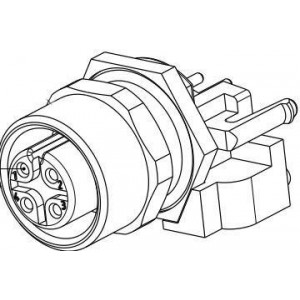 5-2172071-2, Цилиндрические метрические разъемы M12 FMLE PNLREAR 8P ACODE PCBSTAND STRT