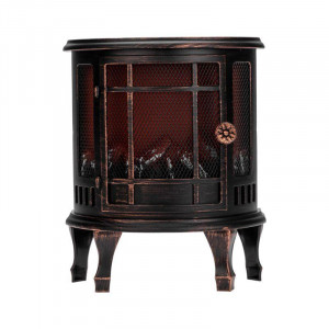 Светодиодный камин Винтаж мини с эффектом живого огня 24.8х12.7х30 см, батарейки 3хС (не в комплекте), с USB, бронзовый 511-023