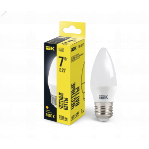 Лампа светодиодная ECO C35 7Вт свеча 3000К E27 230В LLE-C35-7-230-30-E27