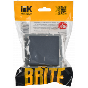 Выключатель 1-кл. СП BRITE ВС10-1-1-БрМ 10А с инд. маренго BR-V10-1-10-K35