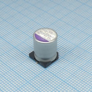 35SVPF120M, Полимерный алюминиевый конденсатор 120мкФ 35В  10x12,6мм 4400мА 5000часов 105°C лента на катушке