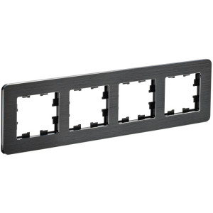 BRITE Рамка 4-мест. РУ-4-1-Бр металл черн. RE AL BR-M42-M-21-K02