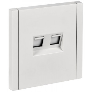 FORTE&PIANO Розетка компьютерная двойная RJ45 кат.5E FP233 белый IEK FP-K20-1-K01