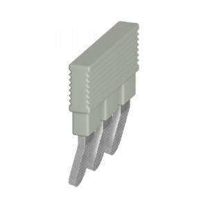 Соединительная перемычка IVB WTN 10-3 IN, Соединительная перемычка, 3 полюса, изолированная, втычная, для клемм: WTN 10, монтаж в зажимную клетку, цвет: серый