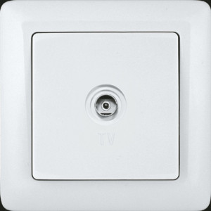 ХИТ Розетка телевизионная TV наружная оконечная белая RAT-1A3-B