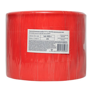 Термоусаживаемая трубка ТУТ нг 100/50 красная рулон PROxima tut-100-r