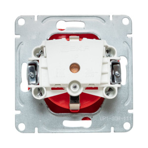 Механизм розетки, 16А, с заземлением, со шторками, красный Эпика EKF UP1-SOR-111