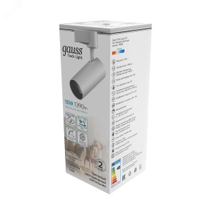 Светильник светодиодный трековый Track 16Вт 4000К IP20 1390лм 180-240В ДПО угол 24град. цилиндр 1ф бел. TR066