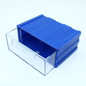 Бокс для р/дет К- 1 прозрачные/синий, Пластиковый контейнер для хранения крепежа, радиоэлектронных комплектующих, любых небольших деталей
