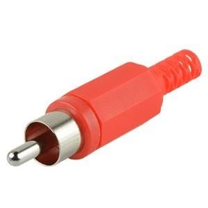 RCP-022, Соединители RCA  RCA plug, 1P, straight, cable mount, RD