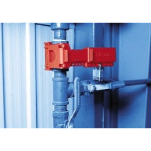 gws225340, Блокиратор шарового вентиля BS02, полипропилен, длина блокируемой рукояти – 190-250 мм, 125х95 мм, цвет – красный, 1 шт/упак