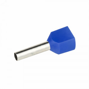 Наконечник-гильза двойная с изолир.фланцем 2,5 кв.мм синий (НШВИ2) IFD2-2.5-10BL