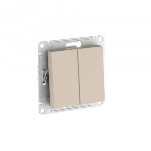 ATLASDESIGN 2-клавишный ПЕРЕКЛЮЧАТЕЛЬ, сх.6/2, 10АХ, быстрозажимные клеммы, ПЕСОЧНЫЙ ATN001265S