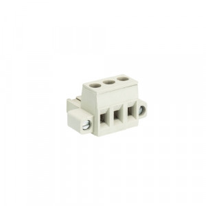 Розеточный разъем на кабель 8113 B/3 F OB, Розеточный разъем, прямой, на кабель, шаг: 5.0 мм, 3 полюса, фиксация провода винтовая, исполнение: с монтажными фланцами, без маркировки, 400V, 12А, цвет: серый