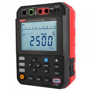UT512E, Измеритель сопротивления изоляции 2.5ТОм до 2500В,  память на 999 значений, CAT IV 600 В