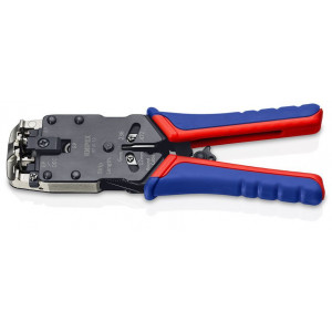 Пресс-клещи для штекеров RJ, 3 гнезда, RJ 10 (4-pin), RJ 11/12 (6-pin), RJ 45 (8-pin), 200 мм, SB KN-975112SB