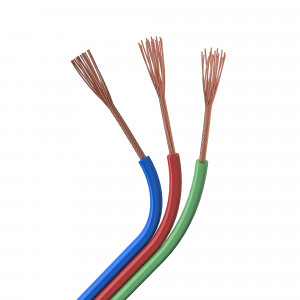 Шлейф питания ARL-20AWG-3Wire-CU 026351, Шлейф для питания и управления мультибелыми (MIX) светодиодными лентами. 3 проводника, калибр проводника 20AWG, сечение проводника 0.52 мм2, проводник из луженой меди, внешняя оболочка из ПВХ синего, красного и зелёного цветов. Длина кабеля в бухте — 50м