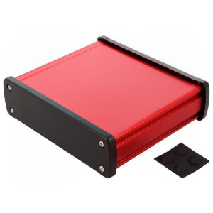 ALUG706RD120, Алюминиевый красный корпус с черными торцевыми панелями