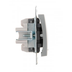 Выключатель 2-кл. 1п СП Karina 10А IP20 с подсветкой механизм матов. серебр. 707-4388-112