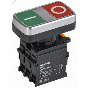 Кнопка I-O с подсветкой d=22мм 1NO+1NC MASTER MI-BT60-11DR-3-11-K51