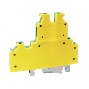Заземляющая клемма UKJ-4/2X2LJDE, Заземляющая этажная клемма, 2 этажа, тип фиксации провода: винтовой, номинальное сечение: 4 мм кв., ширина: 6,2 мм, цвет: желто-зеленый, тип монтажа: DIN35 стандарт GB/T14048.1