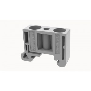 Концевой стопор E-PC-DIN15-01P-11-00Z(H), Концевой стопор, тип зажима: винт, материал: пластик, ширина: 9,5 мм, цвет: серый, тип монтажа: DIN35