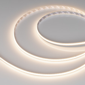 Лента COB-X544-8mm 24V Warm3500 (11 W/m, IP20, 5m, FreeСut) 043415, Лента COB сплошной засветки без видимых светодиодов. Светодиоды CSP 544 шт/м (2720 шт на 5 м). Цвет свечения ТЕПЛЫЙ 3500 K, высокий индекс цветопередачи CRI>90, угол 160°. Мощность 11 Вт/м (55 Вт на 5 м), питание 24 В. Размеры 5000х8х1.6 мм. Мин.отрезок 3