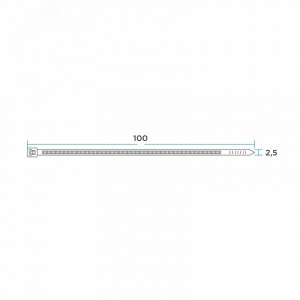 Стяжкa нейлоновая многоразовая 100x2,5мм, белая (100 шт/уп) 07-0109