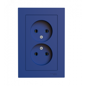 Розетка 2-м AtlasDesign 16А без заземл в сборе аквамарин SE ATN001120