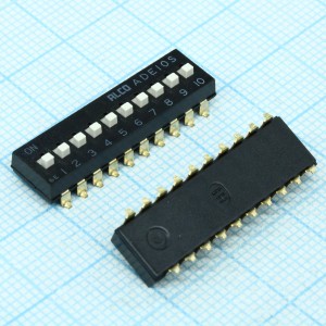 2-1825058-5, Переключатель DIP 10 групп 0.1А 24В шаг 2.54mm