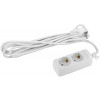Удлинитель 2х1.5м с заземл. 10А IP20 UX-2e-1.5m ПВС 3х0.75 Б0038572
