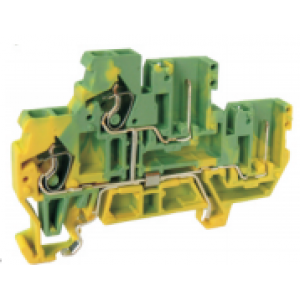 Заземляющая клемма UJ5-2.5WV/2X2JDE, Заземляющая этажная клемма, 2 этажа, для подключения разъема, тип фиксации провода: пружинный, номинальное сечение: 2,5 мм кв., ширина: 5 мм, цвет: желто-зеленый, тип монтажа: DIN35, стандарт GB/T14048.1,