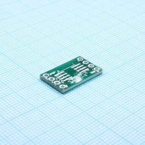 Плата SOIC-8 и SSOP-8, Двухсторонняя плата с разводкой под SMD-корпуса SOIC-8 (150, 208 и 300 mil) и SSOP-8.С помощью ее можно с легкостью изготовить переходник на корпус DIP-8 с шагом 2,54 мм и шириной 15,24 мм.